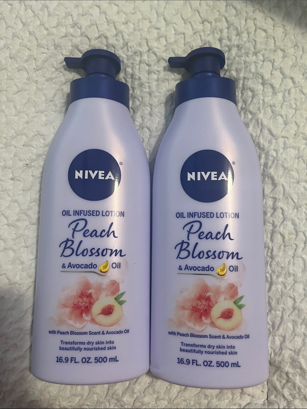 NWT Nivea Peach Blossom and Avocado Oil Body Lotions